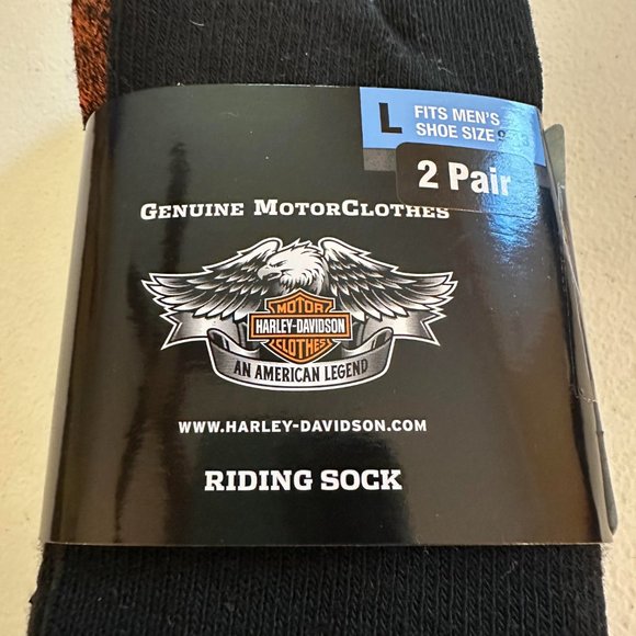 Harley-Davidson 2-prs Riding Crew Socks Large 9-13 #16, S3 - Picture 2 of 8